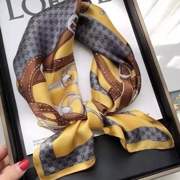Accessories - Women Silk-Emulation Elegance Square Scarf